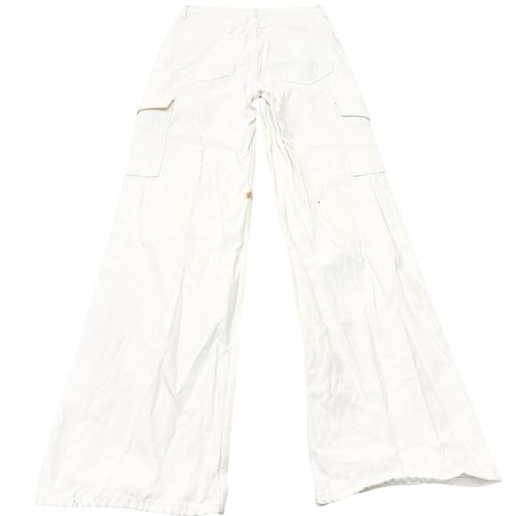 AGOLDE Minka Cargo Wide Leg White Denim Jeans A9117-1183 Zip Fly Size 24 - Picture 3 of 9